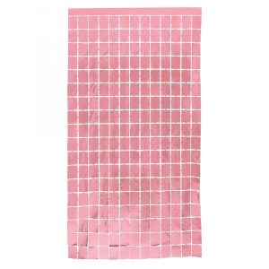 Cortina pastel cuadros chica - Rosa
