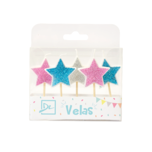 Vela Estrella Glitter