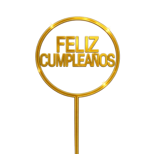 Topper Feliz Cumpleaños Dorado